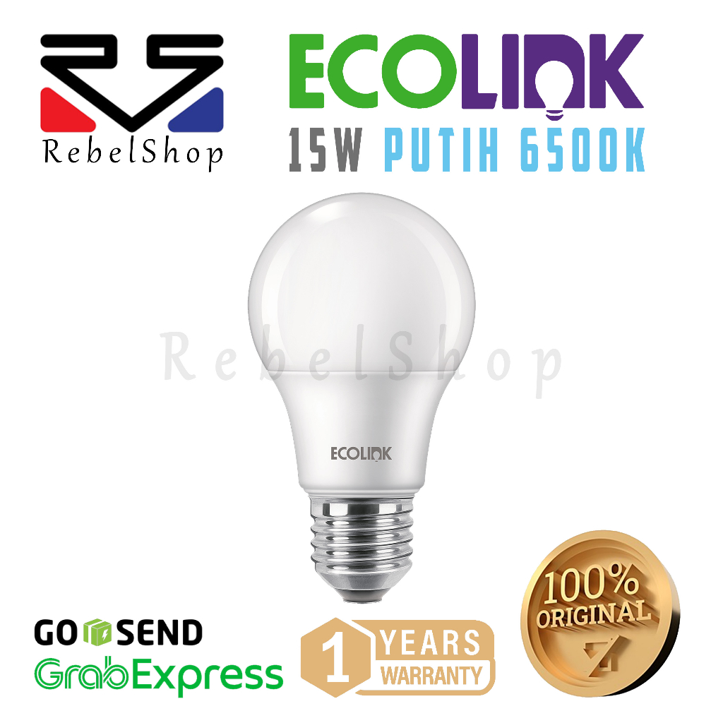 Jual Lampu LED Ecolink Bohlam Bulb 15 Watt Putih 15W 15 W 15Watt