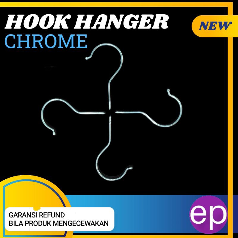 Jual HOOK HANGER KAYU Gantungan Gantolan Hanger Kayu CHROME BESI