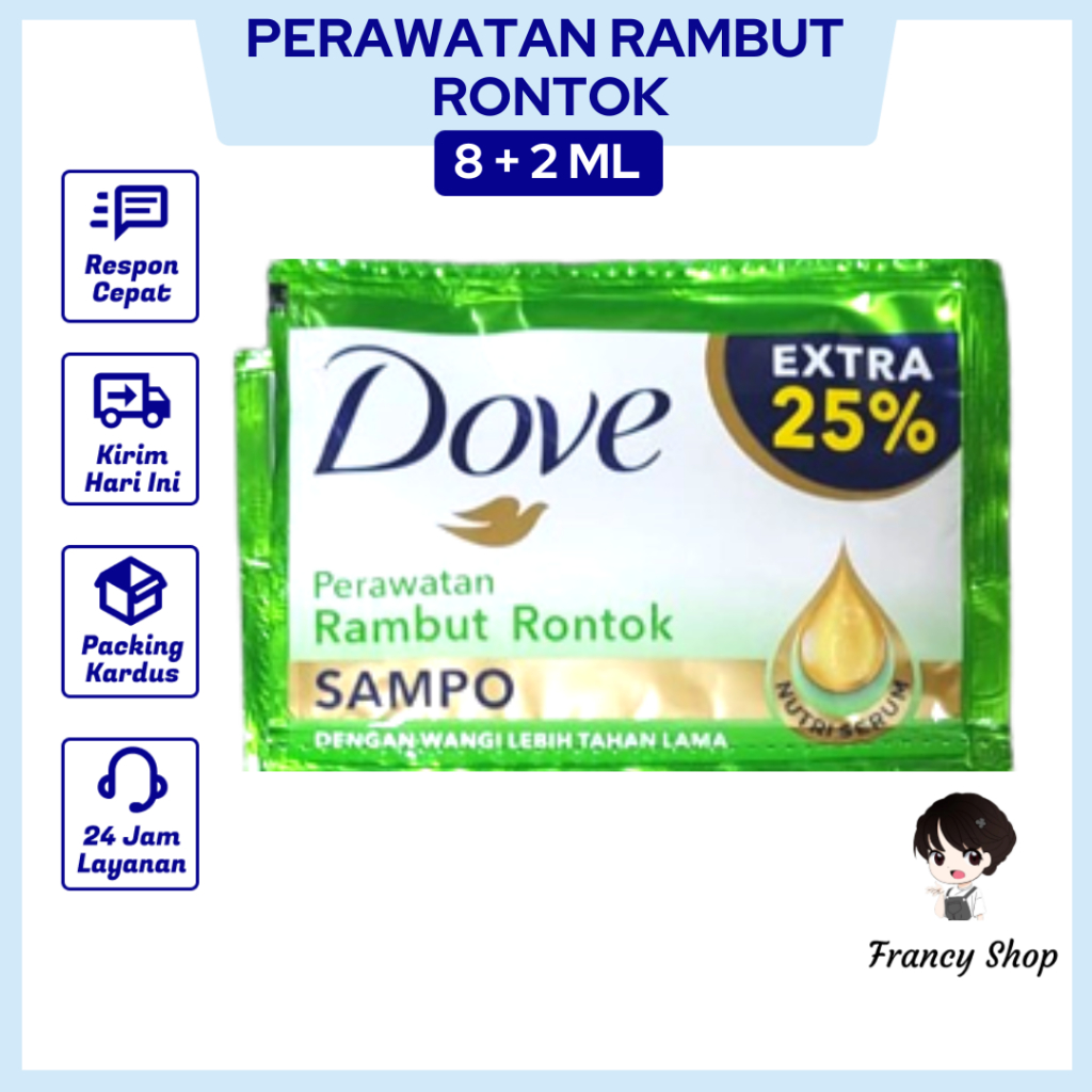 Jual Dove Shampo Perawatan Rambut Rontok Ml Hijau Sachet Shopee