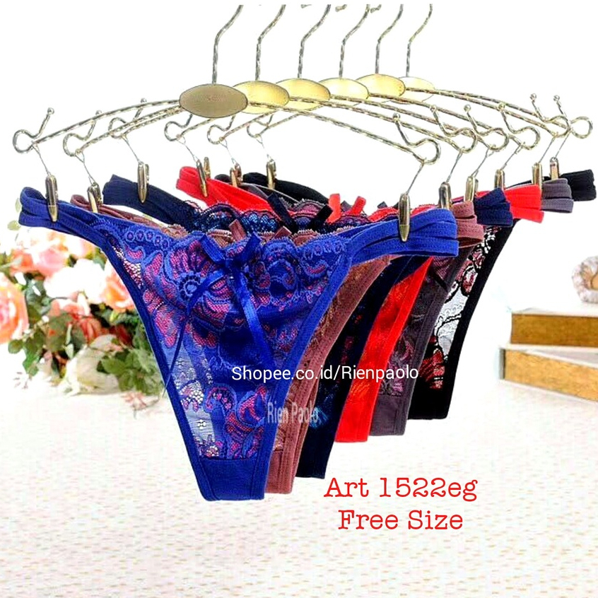 Jual G String Wanita Sexy Celana Dalam Brukat CD Renda Import Lingerie