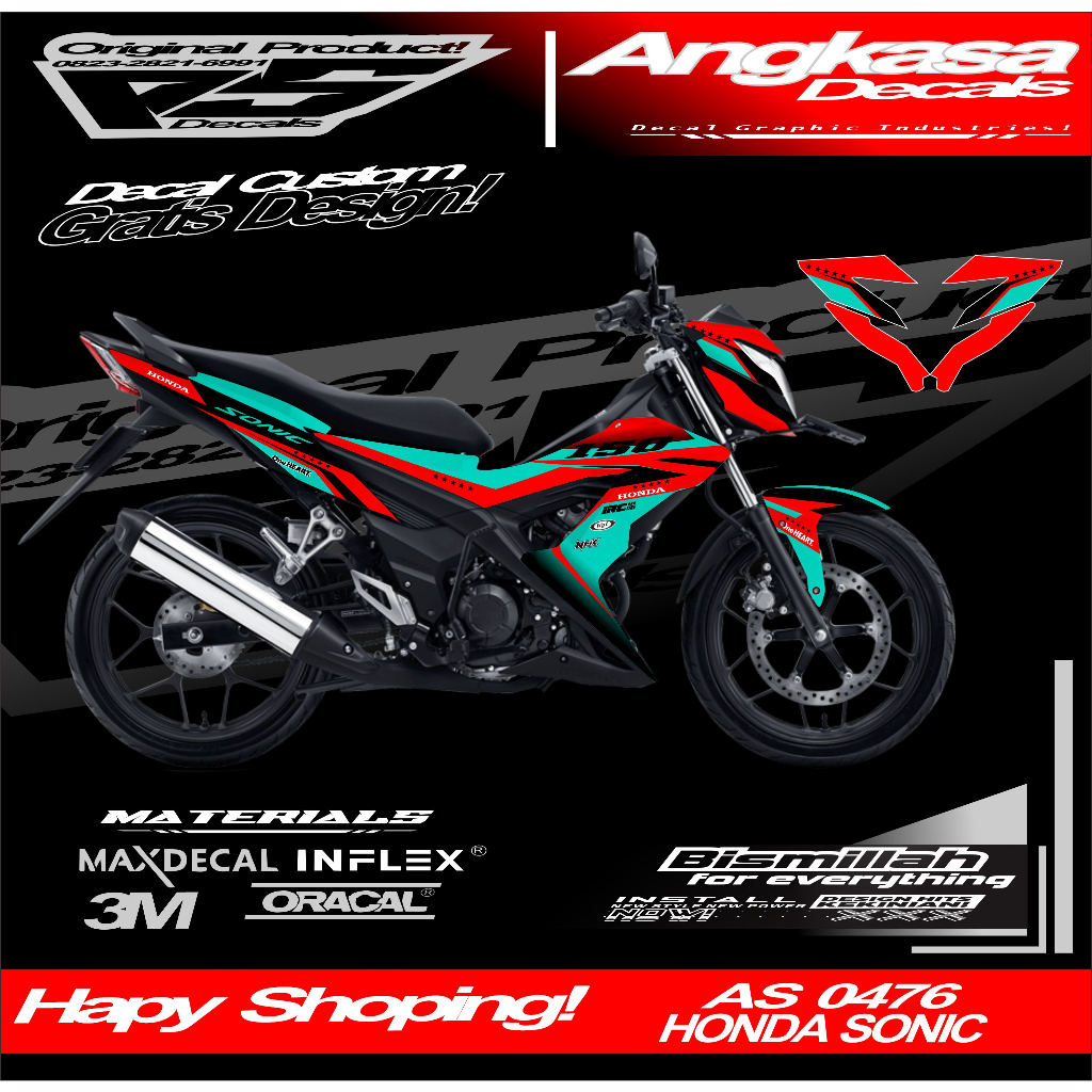 Jual Decals Stiker Fullbody Custom Motor Honda Sonic Variasi