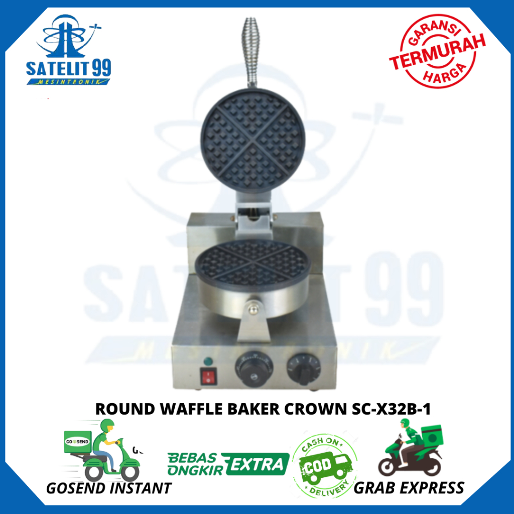 Jual Mesin Pembuat Waffle Listrik Round Waffle Baker Crown Sc X B