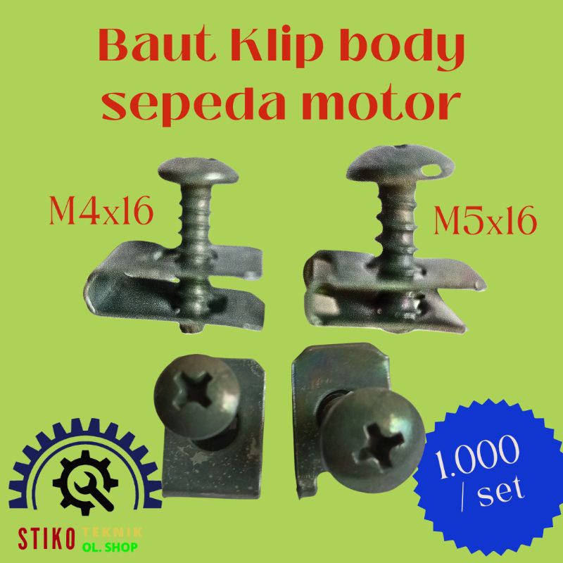 Jual Baut Klip Body Batok Sepeda Motor M4 Dan M5 Shopee Indonesia