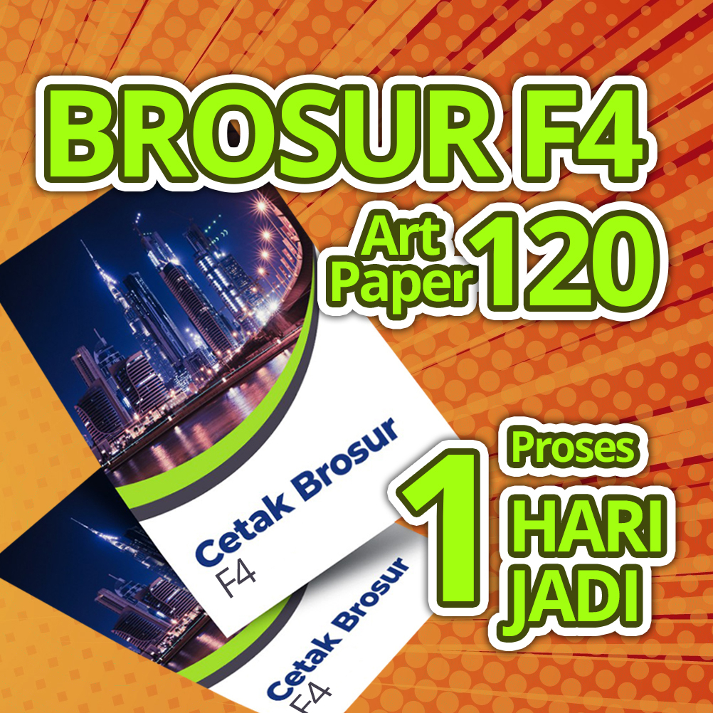 Jual Cetak Brosur F4 Art Paper 120 1 Muka Proses Sehari Jadi Shopee