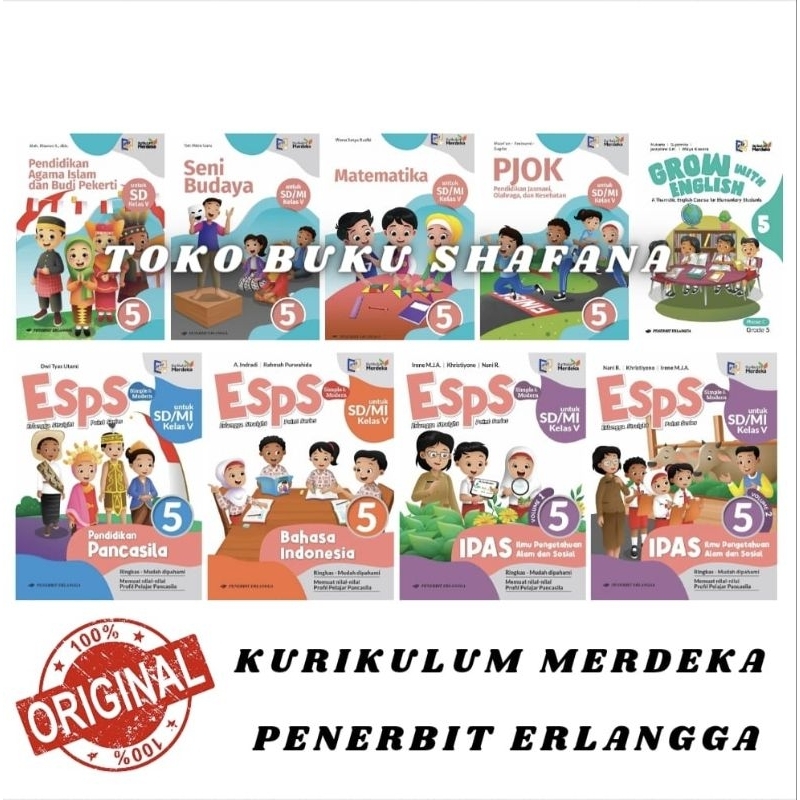 Jual BUKU KELAS 5 SD MI ERLANGGA KURIKULUM MERDEKA KURMER TERBARU