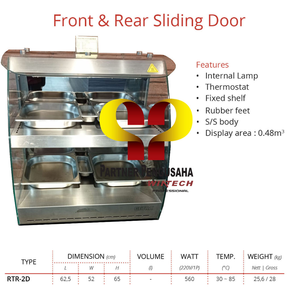 Jual Getra Rtr D Showcase Food Warmer Penghangat Makanan Shopee