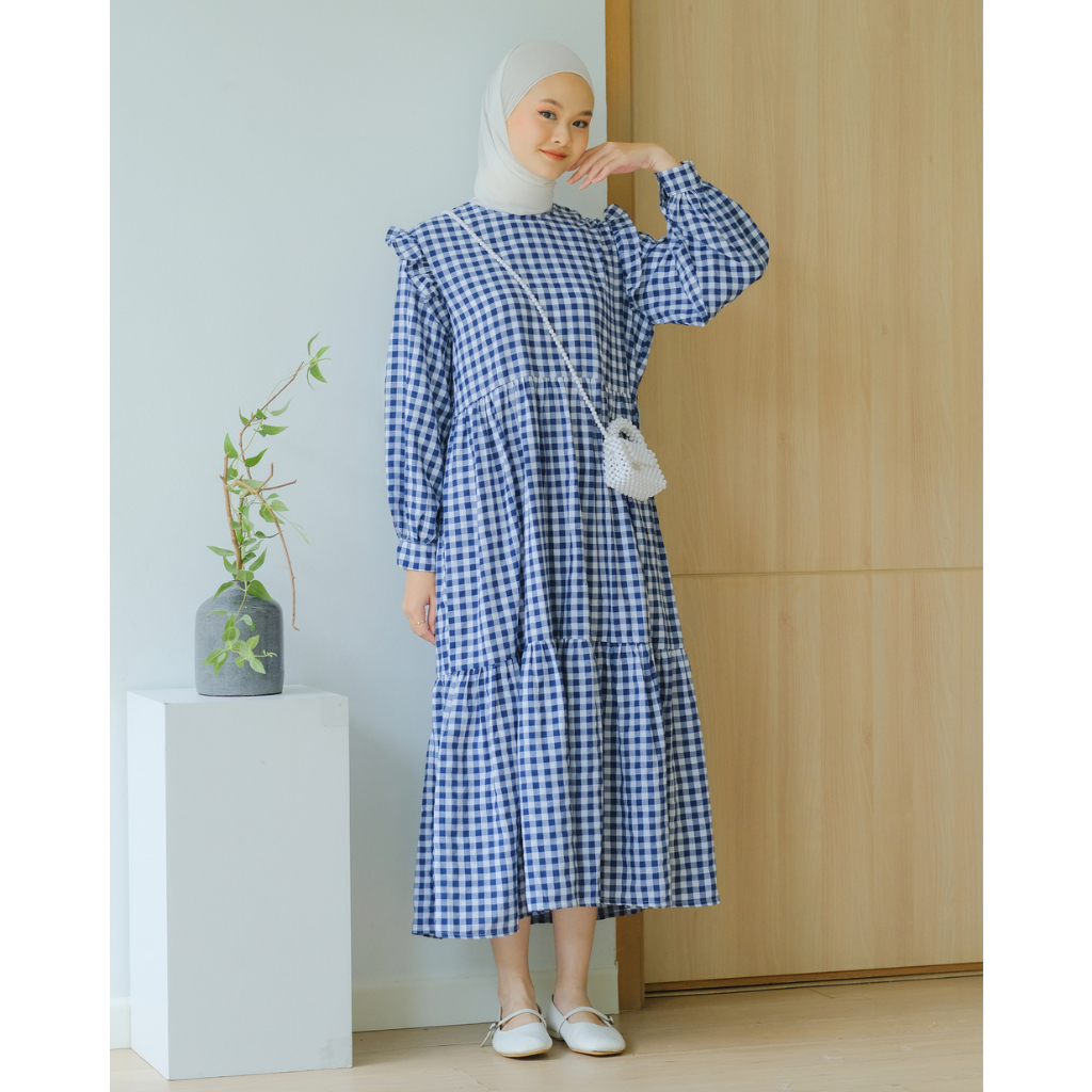 Jual Mayoutfit Sonia Mididress Dress Gamis Model Layer Korea Motif