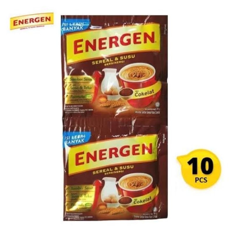 Jual ENERGEN Cereal Instant Chocolate Renceng Isi 10 Sachet Shopee