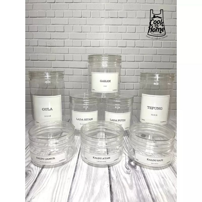 Jual Toples Tabung Bumbu Dapur Transparan Toples Jar Plastik Toples