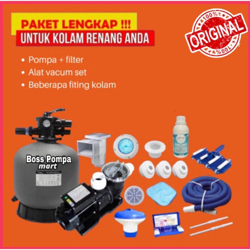 Jual Pompa Kolam Renang Lengkap Paket Filter Vacum Pompa Kolam Renang