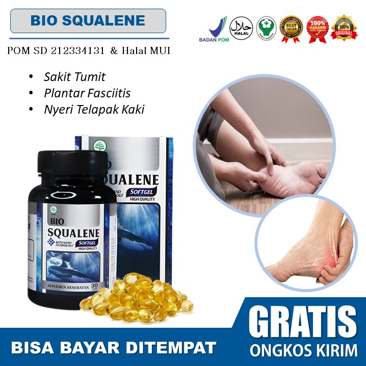 Jual Bio Squalene Obat Sakit Tumit Herbal Nyeri Telapak Kaki Plantar