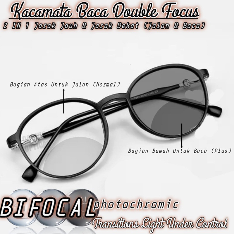 Jual Kacamata Double Focus Antiradiasi Photocromic Pria Wanita