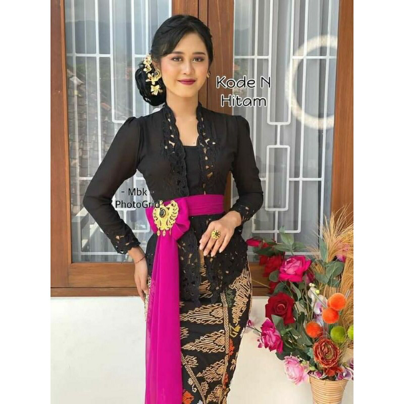 Jual Wkb Kebaya Jadi Bordir Warna Hitam Shopee Indonesia