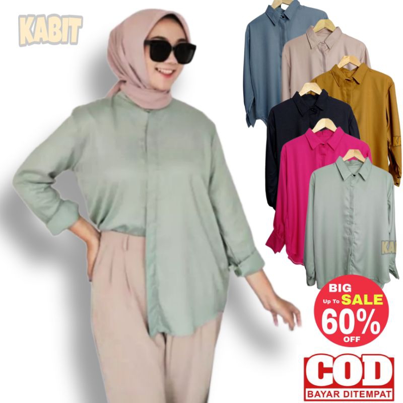 Jual Baju Kemeja Blouse Tunik Polos Shakila Kemeja Atasan Formal