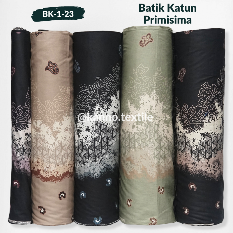 Jual KAIN BATIK KATUN HALUS PRIMISIMA BK 1 23 MOTIF MEGA MENDUNG WARNA