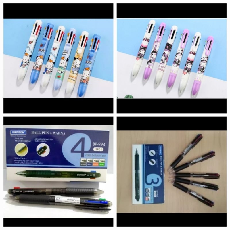 Jual Bolpen 6 Warna 8 Warna 10 Warna Pulpen Pena Ball Pen Cetek