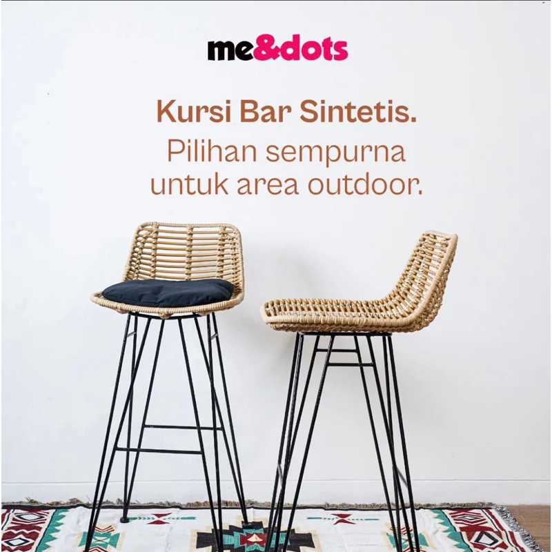 Jual Me Dots Kursi Bar Sintetis Outdoor Kursi Bar Kaki Besi Kursi