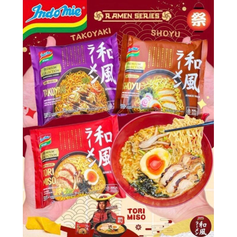 Jual Indomie Premium Ramen Series Collection Shoyu Takoyaki Tori Miso