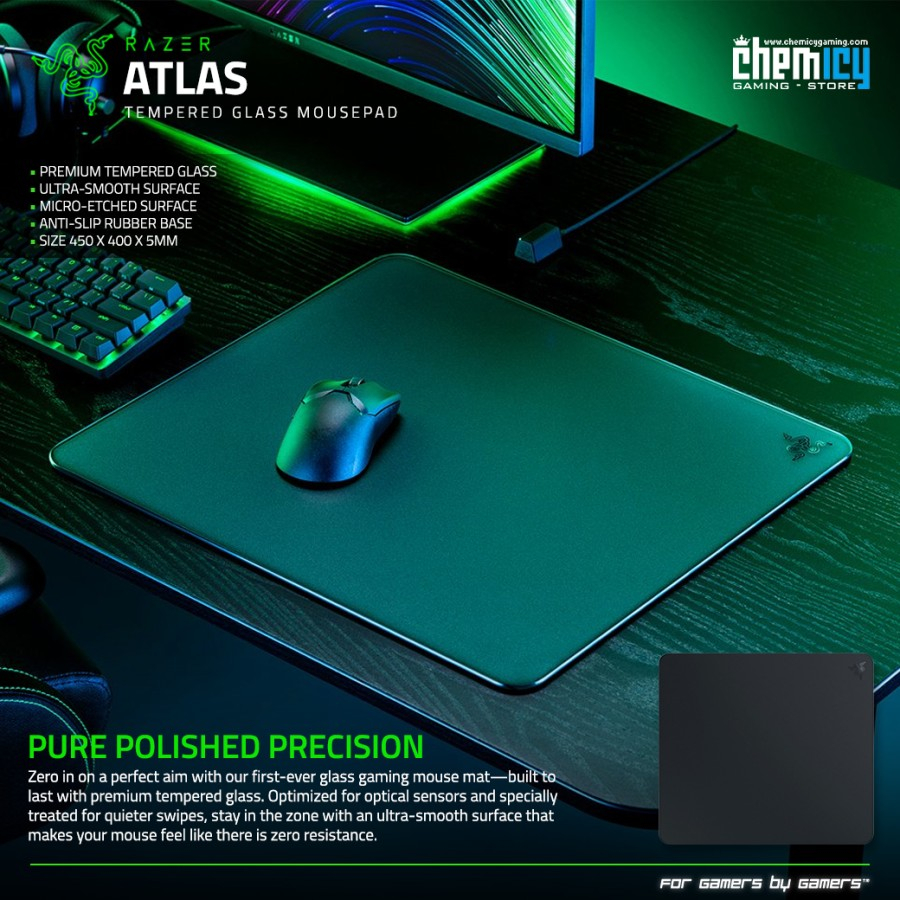 Jual Razer Atlas Large Tempered Glass Gaming Mousepad Shopee Indonesia