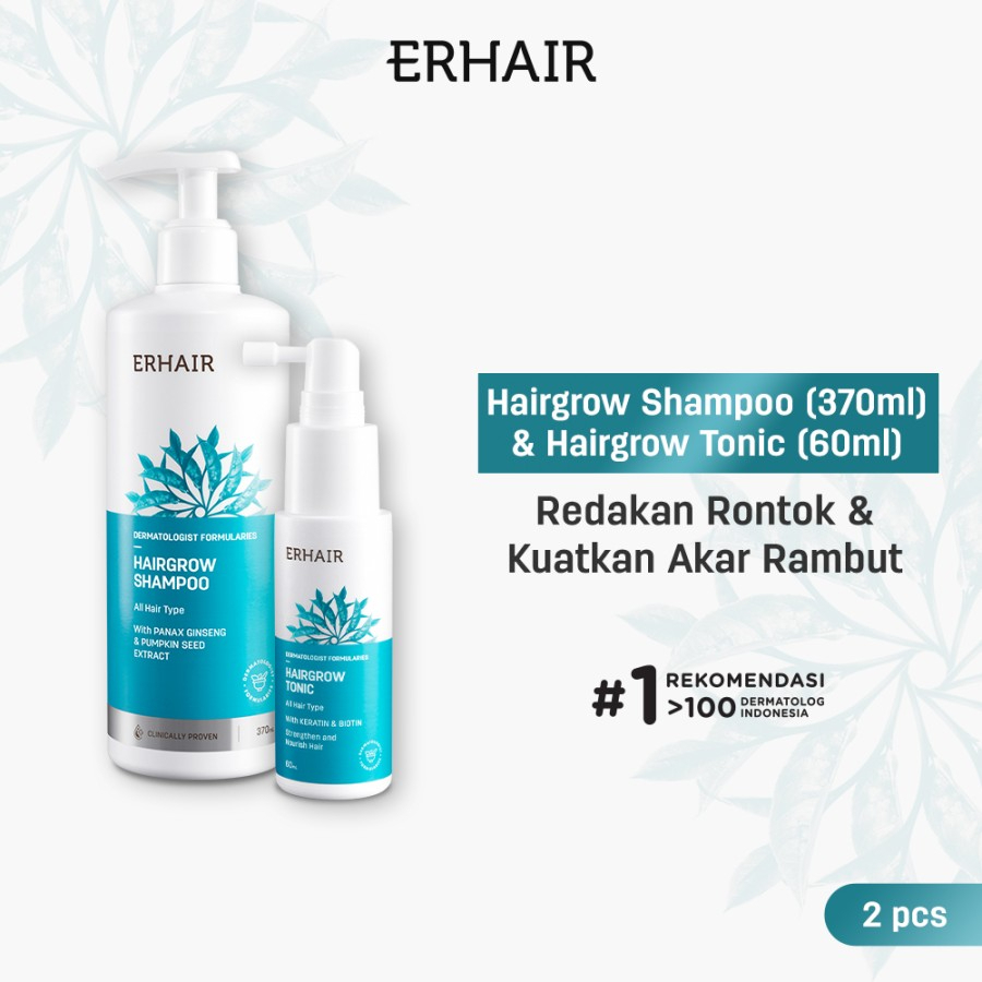 Jual ERHAIR Bundle Hairgrow Shampoo 370ml Hair Tonic 60ml Paket