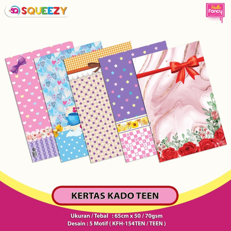 Jual Kertas Kado Squeezy Lembar Tema Bungkus Kado Tema Gift