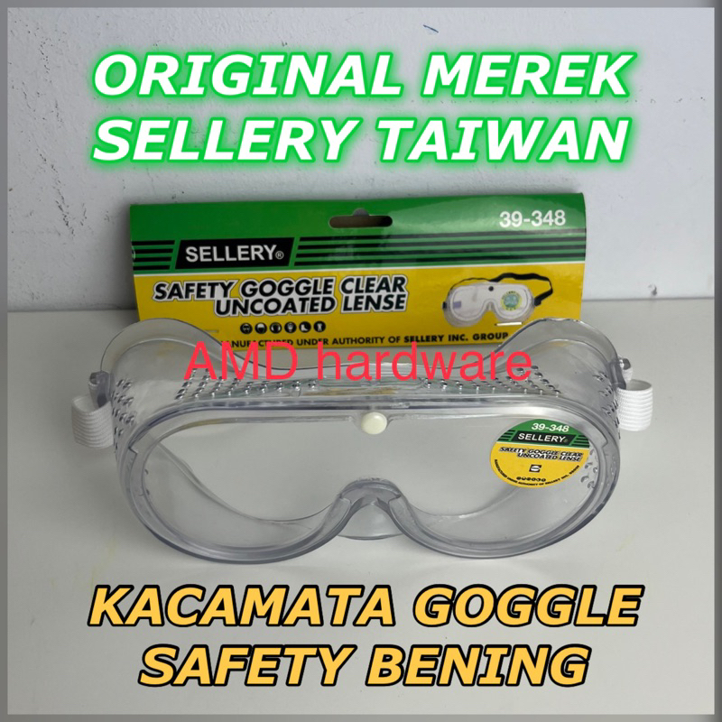 Jual ORIGINAL SELLERY TAIWAN KACAMATA GOGGLES KARET Plastik Bening