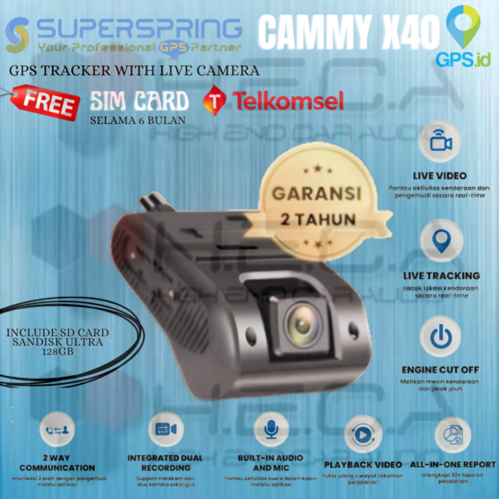 Jual Superspring Cammy X Gps Tracker With Live Camera Mobil Cctv Dash