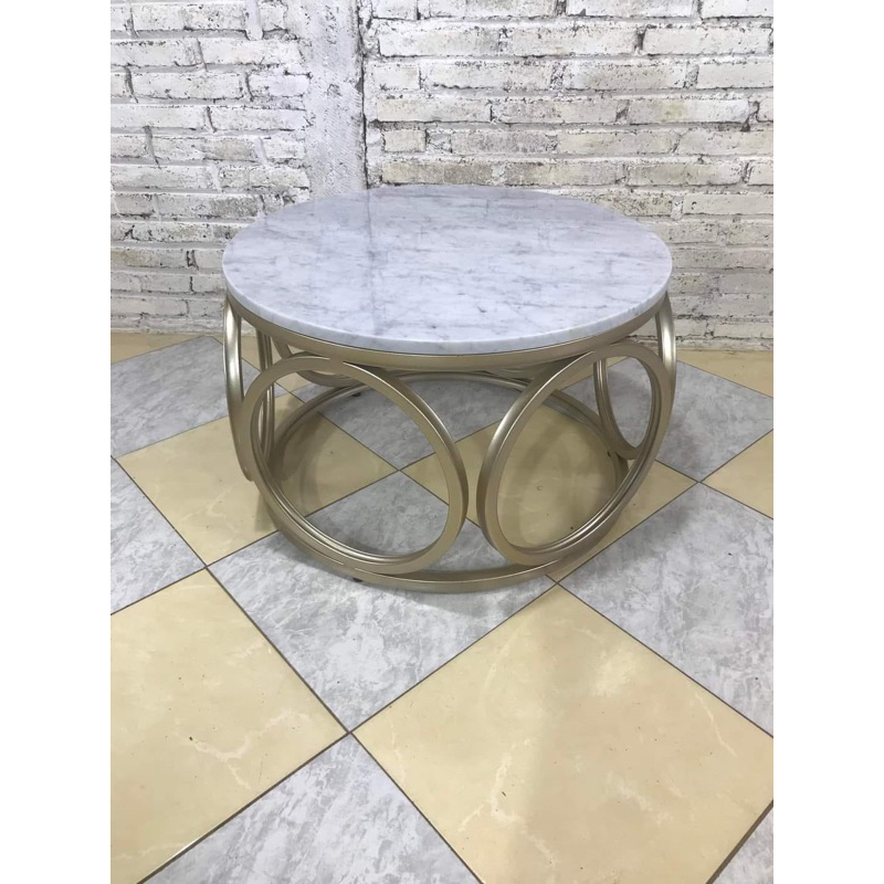 Jual Steel Coffee Table Marble Meja Ruang Tamu Besi Solid Dan Marmer