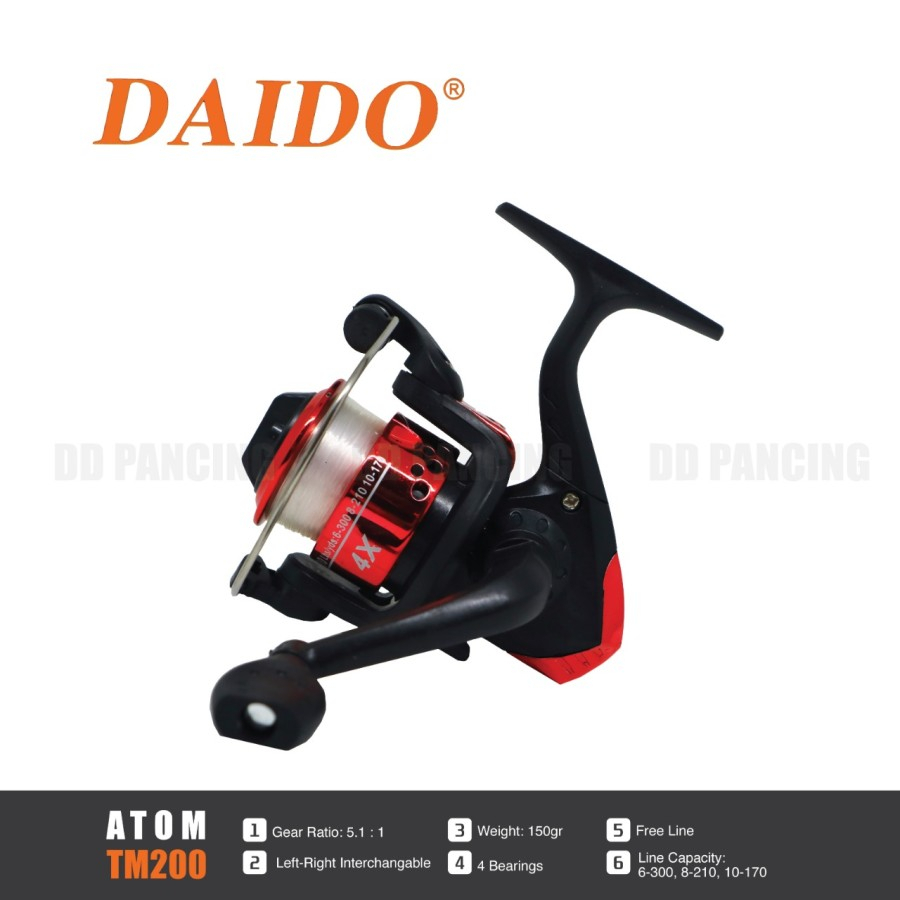 Jual Reel Pancing Spinning Daido Atom Spin Tm Dan Viper Dk