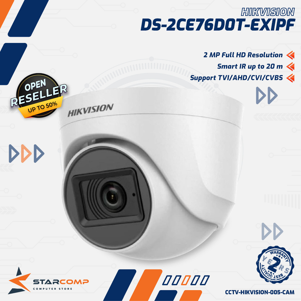 Jual Camera HIKVISION 2MP DS 2CE76D0T EXIPF Indoor Kamera Full HD 1080P