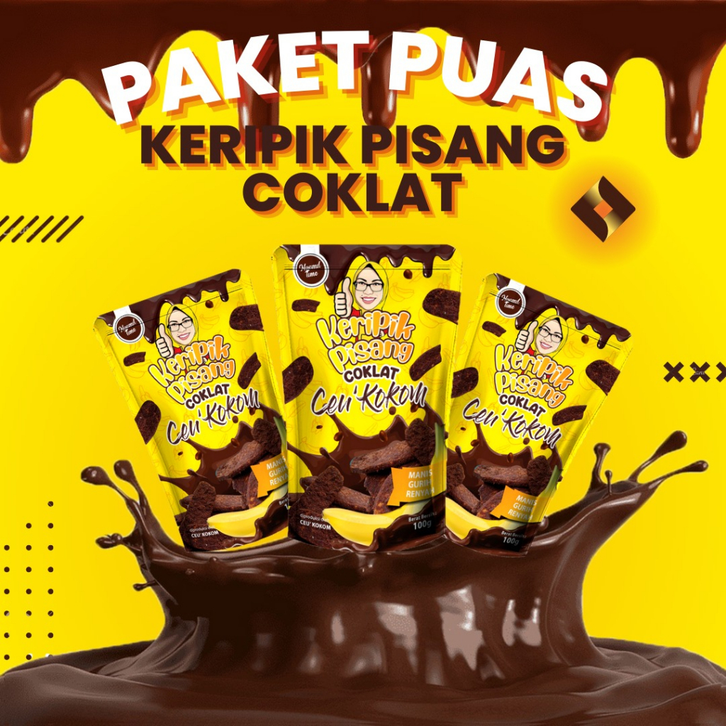 Jual BUNDLING PAKET HEMAT KRIPIK PISANG COKELAT VIRAL CEU KOKOM