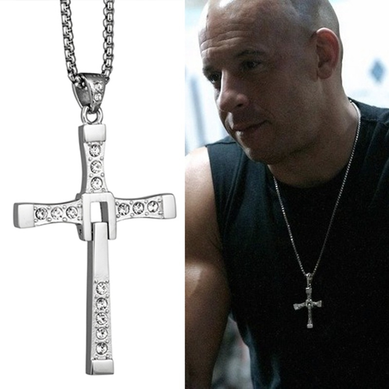 Jual Kalung Salib Titanium Fast And Furious Warna Silver Dan Gold