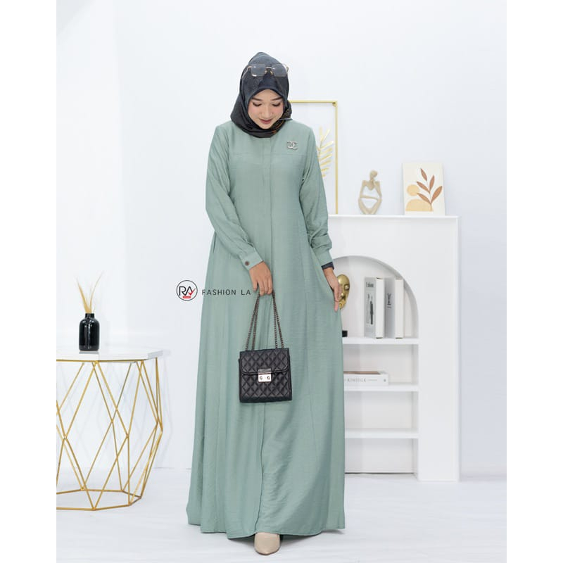 Jual Maryam Dress Gamis Bahan Cey Crinkle Airflow Premium Size M L