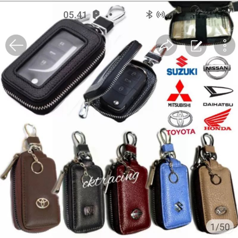 Jual Dompet Kunci Remote Keyless Mobil Kulit Asli Transparan Dompet