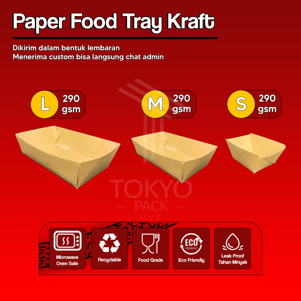 Jual Food Tray Paper Tray Piring Kertas Laminasi Foodgrade Size S M