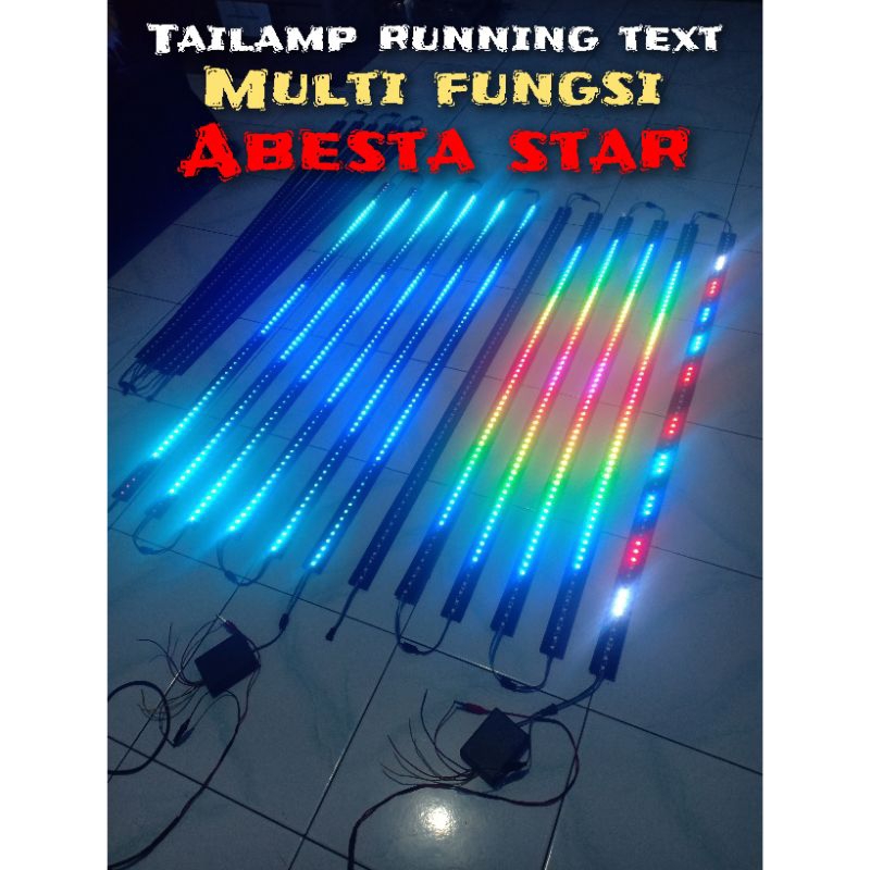 Jual Tailamp Running Text Baris Rgb Lampu Led Kaca Belakang Elf Hiace