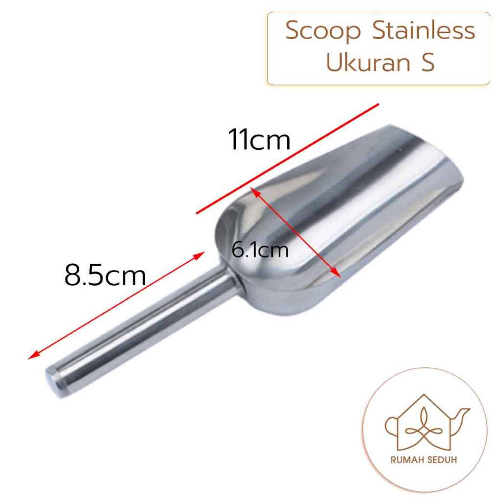 Jual Scoop Stainless Steel Sendok Sekop Es Batu Serokan Metalik