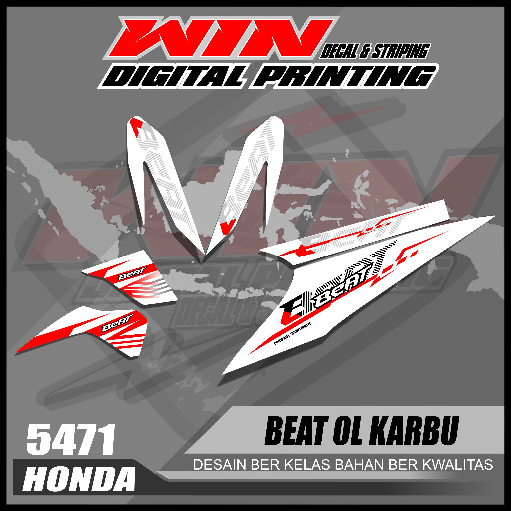 Jual Stiker Motor Striping Beat Karbu Beat Carbu Beat Old Shopee