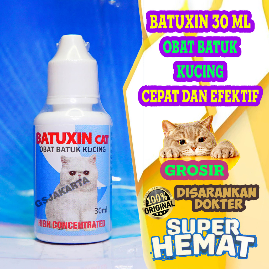 Jual AMPUH OBAT BATUK KUCING SAKIT PERNAFASAN PILEK FLU BATUXIN CAT