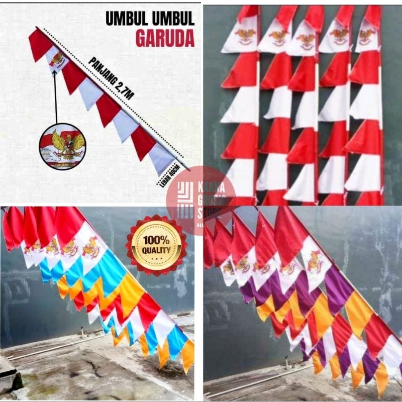 Jual Bendera Umbul Umbul Warna Warni Garuda 8 Kotak Shopee Indonesia