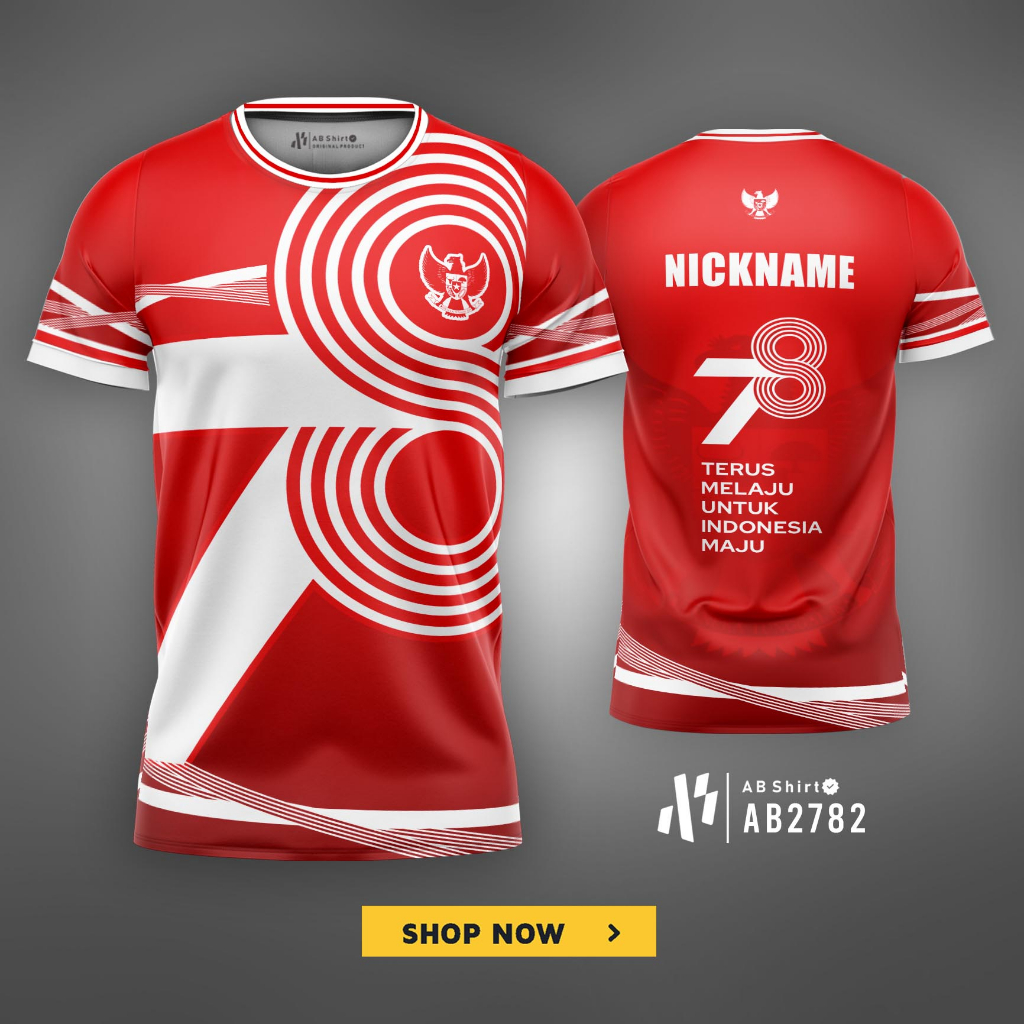 Jual Kaos Jersey HUT RI 78 Tahun Kemerdekaan Indonesia 2023 Agustusan