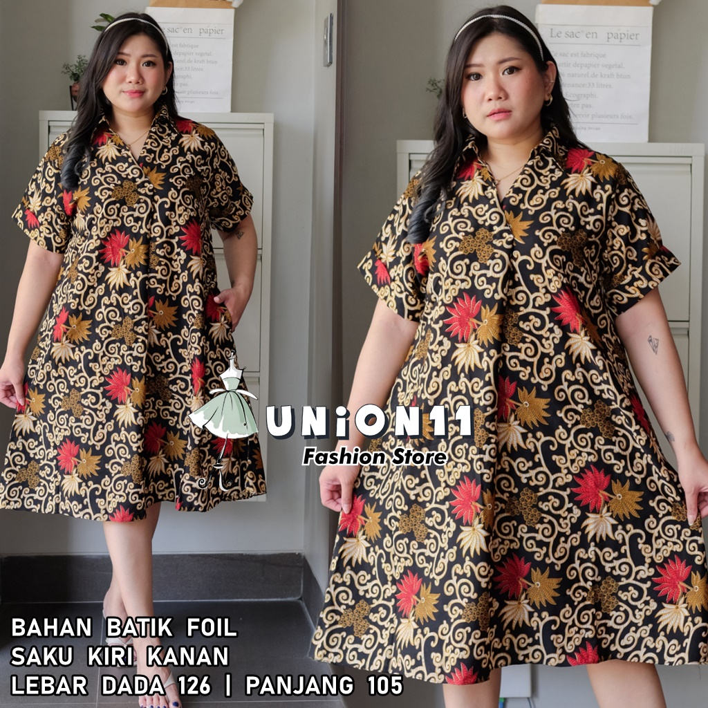 Jual UNION11 DRESS BATIK JUMBO WANITA DRESS JUMBO WANITA LD 126