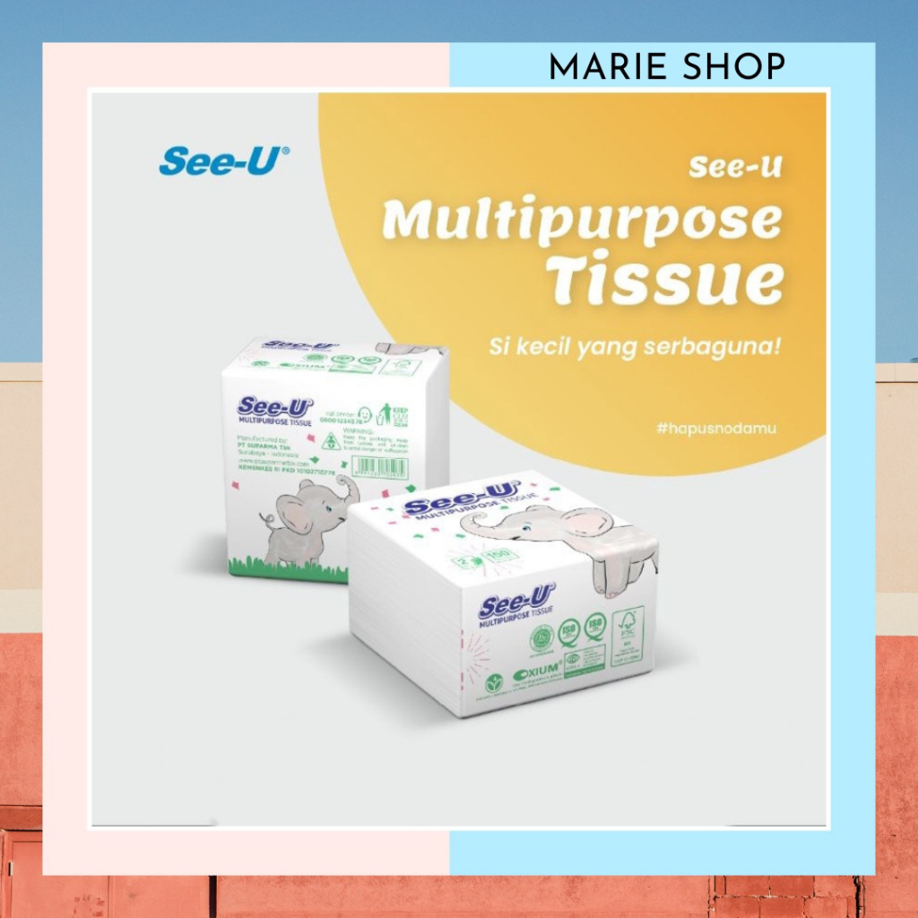 Jual SEE U SEE U TISSUE POP UP GAJAH TABLE 150 SHEETS 1 PLY SEEU TISU