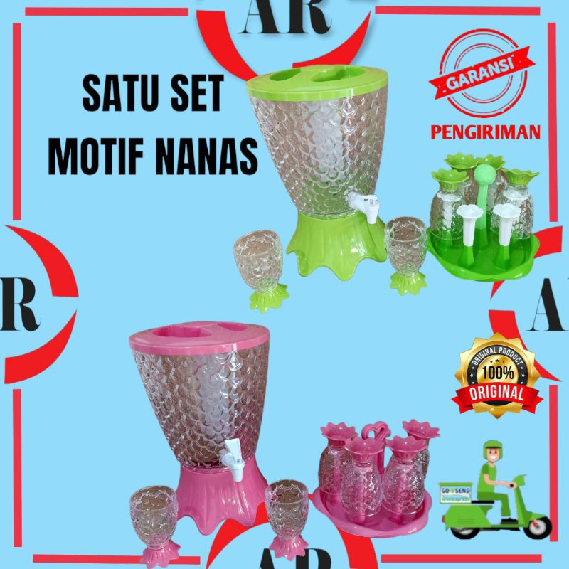 Jual TEMPAT AIR MINUM GOLDEN SUNKIST SATU SET TAMI 1136 GELAS IKAN