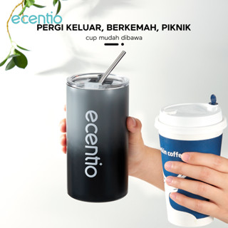 Jual Ecentio Cooler Tumbler Ml Botol Minum Stainless Steel Sedotan