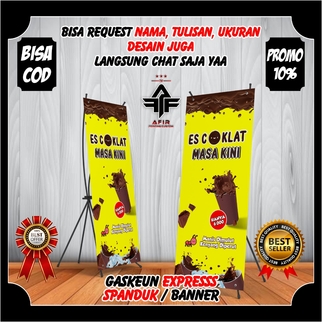 Jual Spanduk Banner Backdrop Es Coklat Viral Masa Kini Keren Banner