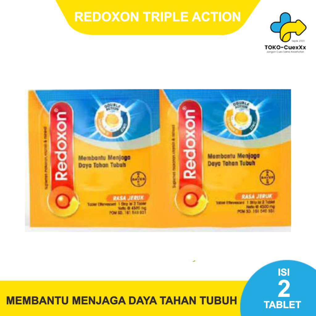 Jual Redoxon Triple Action Strip Isi Tablet Rasa Jeruk Shopee