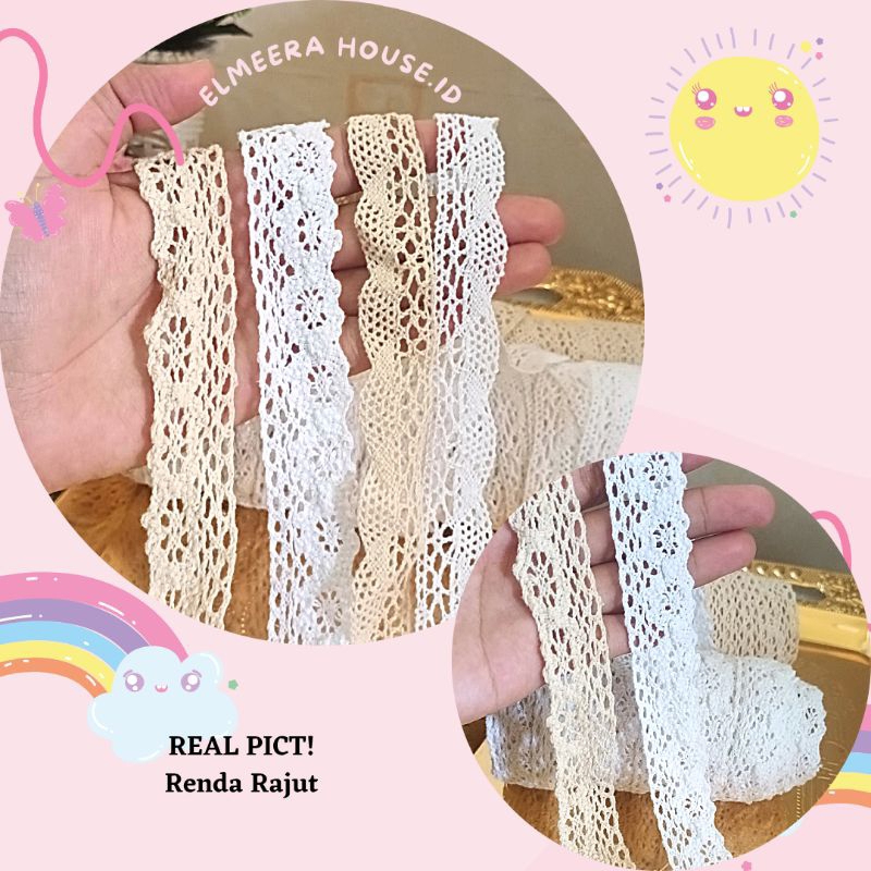 Jual Renda Kait Renda Rajut Per Meter Shopee Indonesia