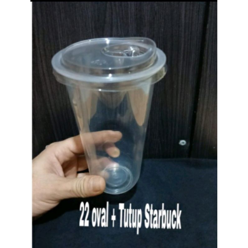 Jual Gelas Plastik Pp Oz Oval Gram M Cup Tutup Strawless