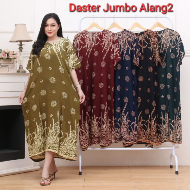 Jual Daster Jumbo Lengan Pendek Leher Kancing Bumil Busui Murah Adem